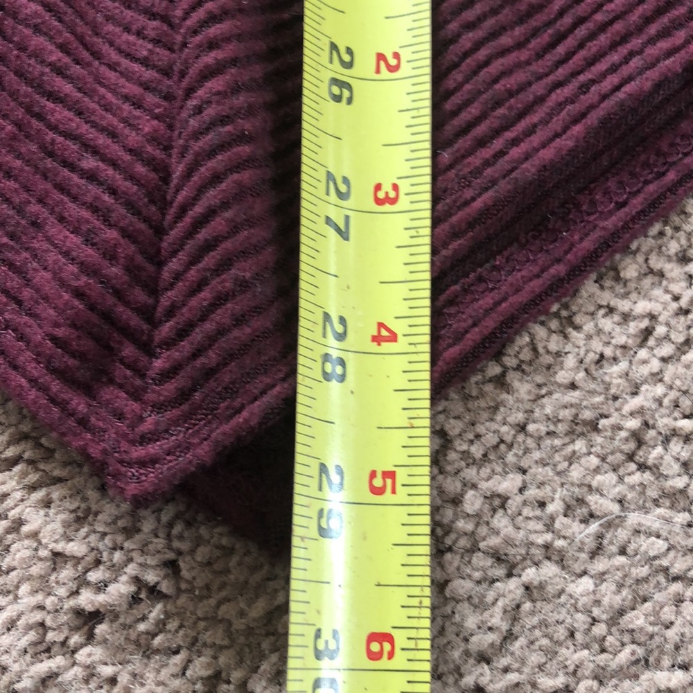 Burgundy light weight ribbed cowl neck sweater. - Picture 11 of 12